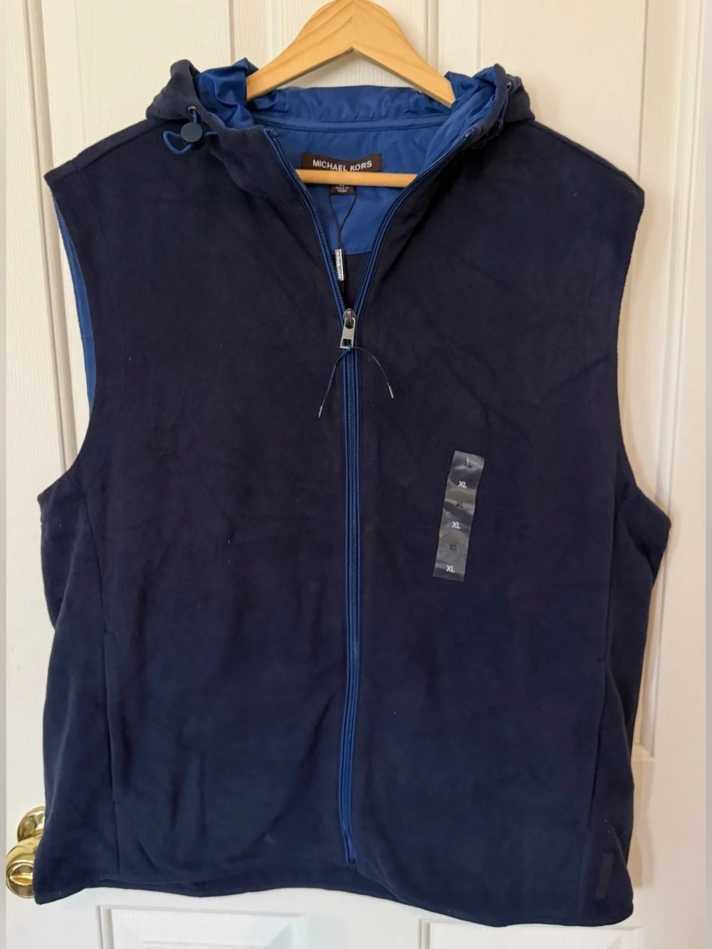 Michael Kors Men's Dark Navy Hooded Zip Vest